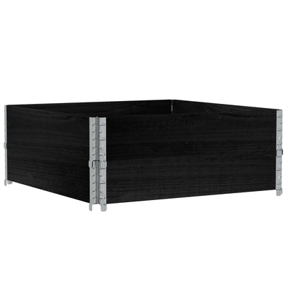vidaXL Garden Planter Black 100x100 cm Solid Wood Pine 5