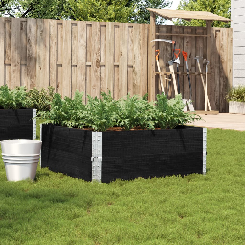 vidaXL Garden Planter Black 100x100 cm Solid Wood Pine 1