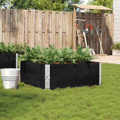 vidaXL Garden Planter Black 100x100 cm Solid Wood Pine 1