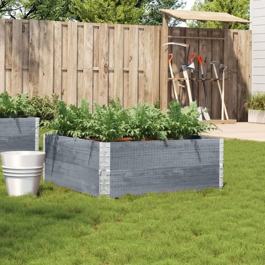 vidaXL Garden Planter Grey 100x100 cm Solid Wood Pine 1