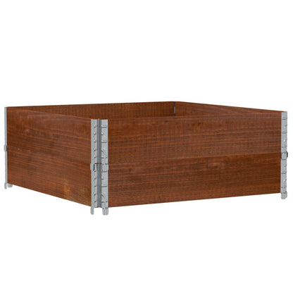 vidaXL Garden Planter Brown 100x100 cm Solid Wood Pine 2