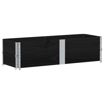 vidaXL Garden Planter Black 150x50 cm Solid Wood Pine 2
