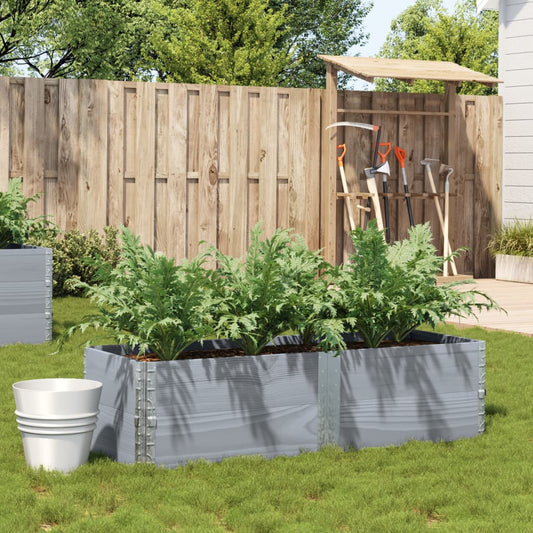 vidaXL Garden Planter Grey 150x50 cm Solid Wood Pine 1