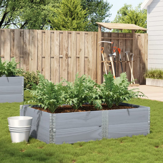 vidaXL Garden Planter Grey 150x100 cm Solid Wood Pine 1