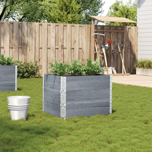 vidaXL Garden Planter Grey 80x60 cm Solid Wood Pine 1