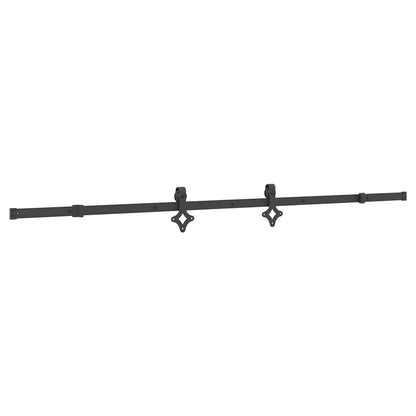 vidaXL Sliding Door Hardware Kit 213.5 cm Steel Black 2
