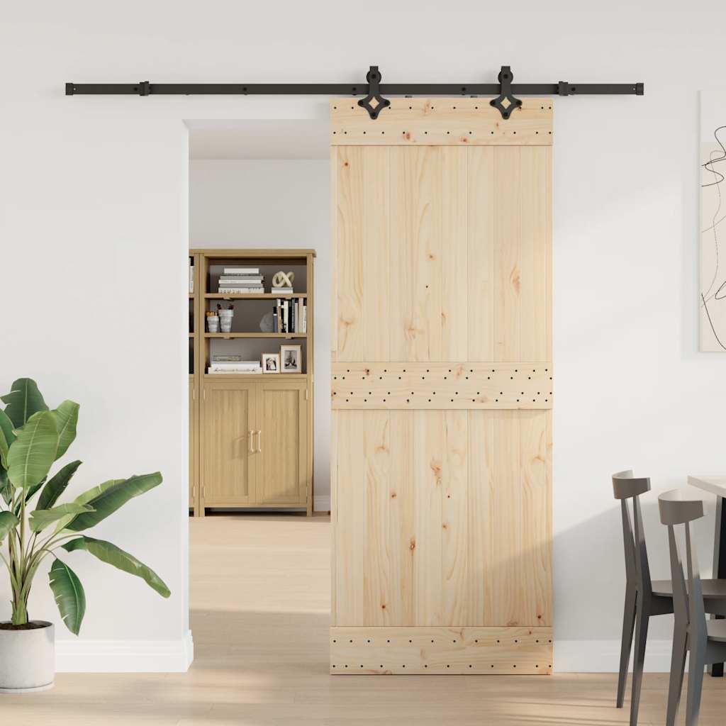 vidaXL Sliding Door Hardware Kit 213.5 cm Steel Black 3