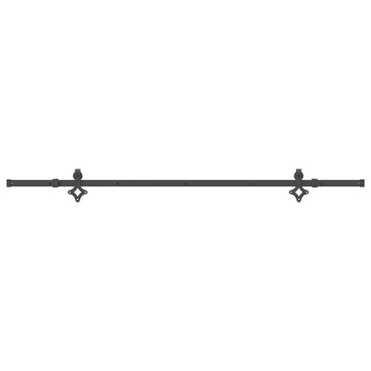 vidaXL Sliding Door Hardware Kit 213.5 cm Steel Black 4