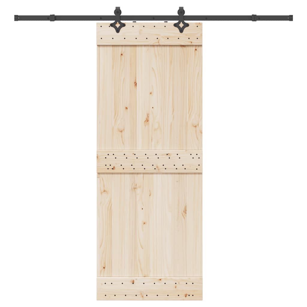 vidaXL Sliding Door Hardware Kit 213.5 cm Steel Black 1