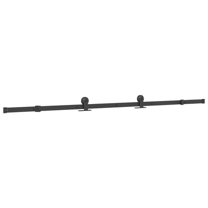 vidaXL Sliding Door Hardware Kit 213,5 cm Steel Black 2