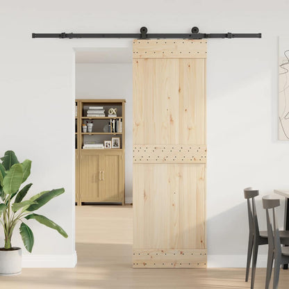 vidaXL Sliding Door Hardware Kit 213,5 cm Steel Black 3
