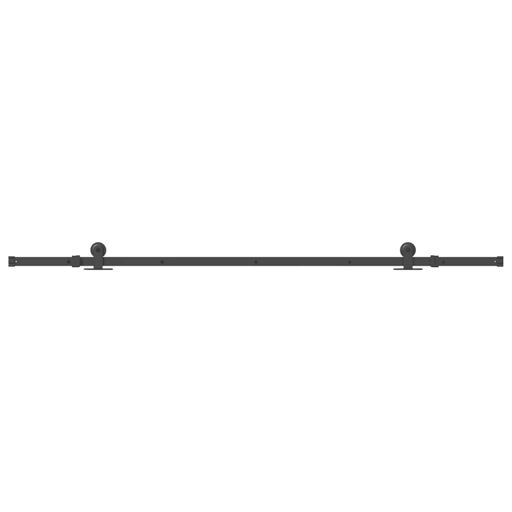 vidaXL Sliding Door Hardware Kit 213,5 cm Steel Black 4