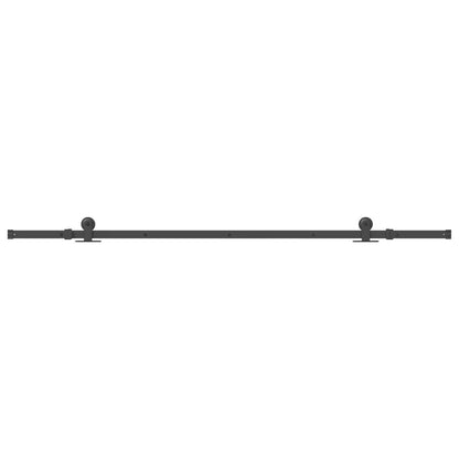 vidaXL Sliding Door Hardware Kit 213,5 cm Steel Black 4