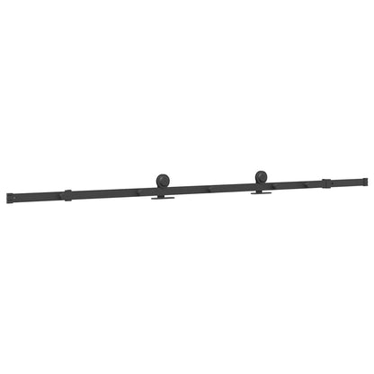 vidaXL Sliding Door Hardware Kit 213,5 cm Steel Black 6