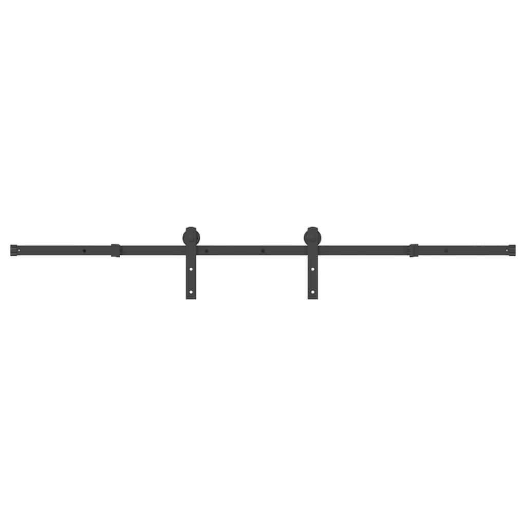 vidaXL Sliding Door Hardware Kit 200 cm Steel Black 2