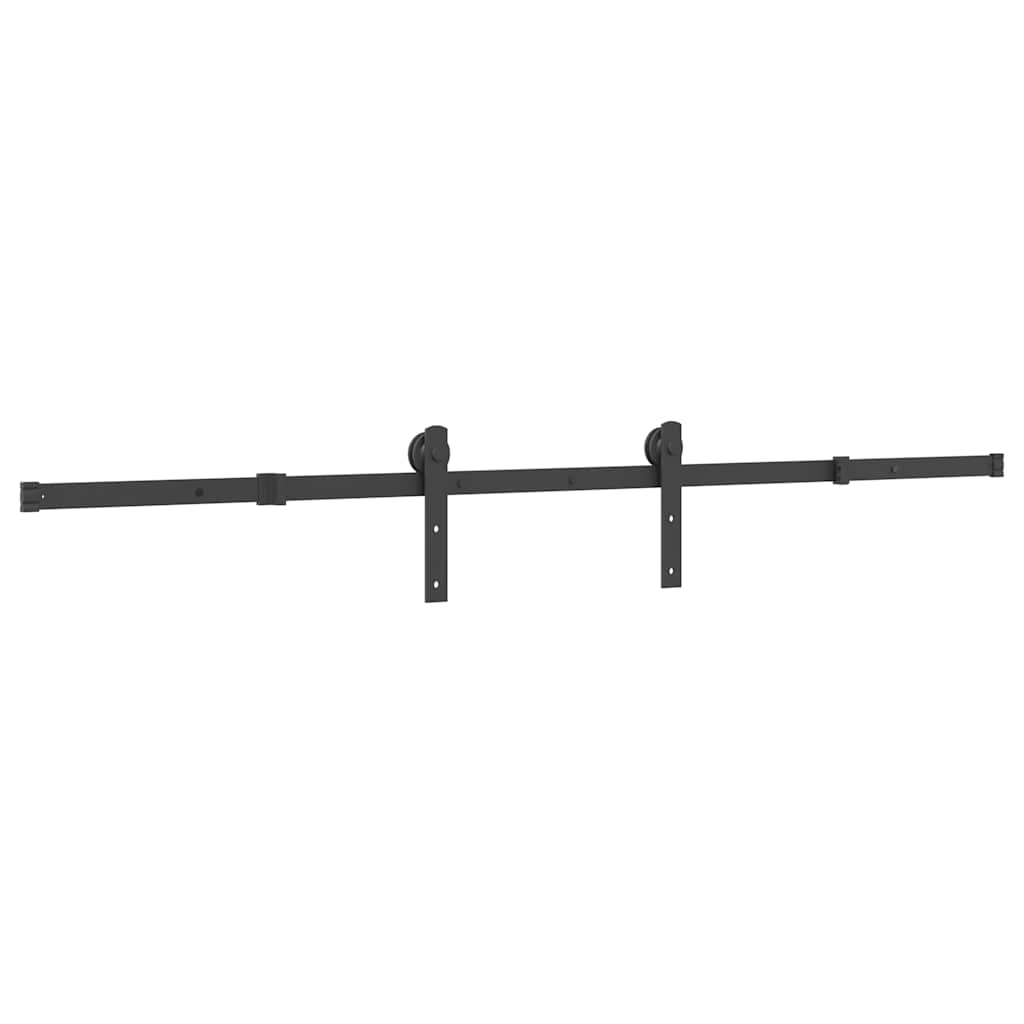 vidaXL Sliding Door Hardware Kit 200 cm Steel Black 4