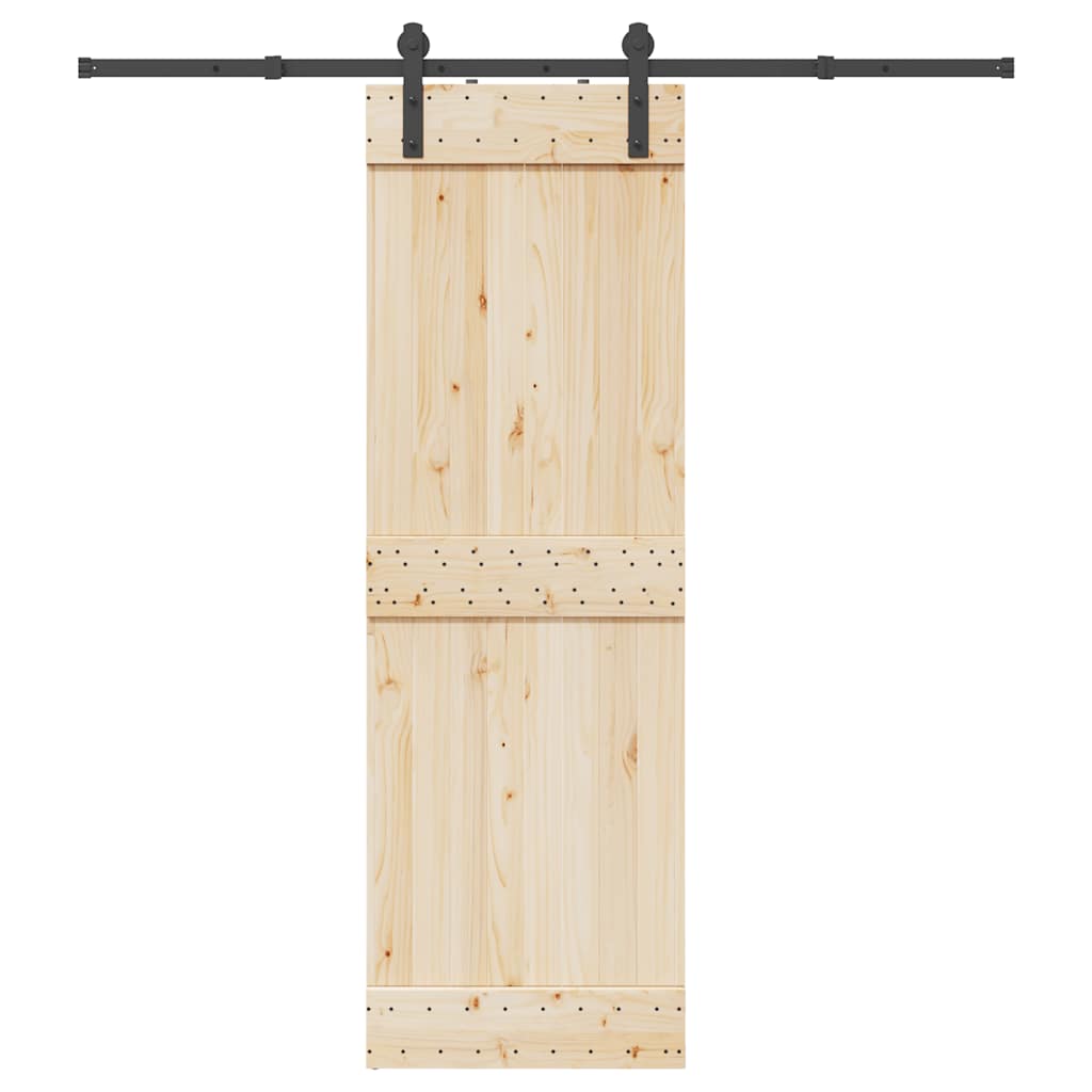 vidaXL Sliding Door Hardware Kit 200 cm Steel Black 1