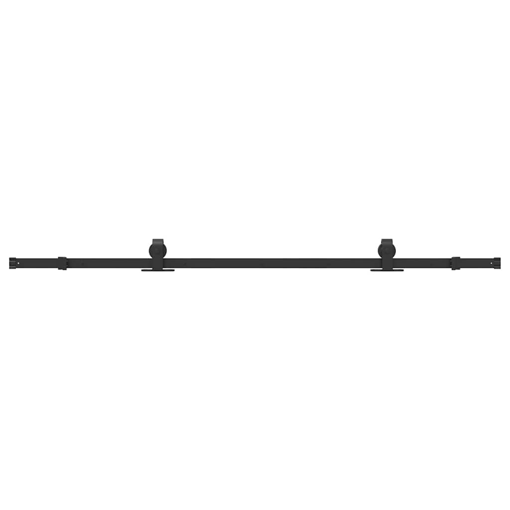 vidaXL Sliding Door Hardware Kit 200 cm Steel Black 2
