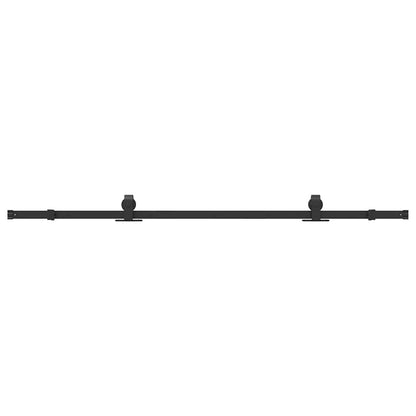 vidaXL Sliding Door Hardware Kit 200 cm Steel Black 2