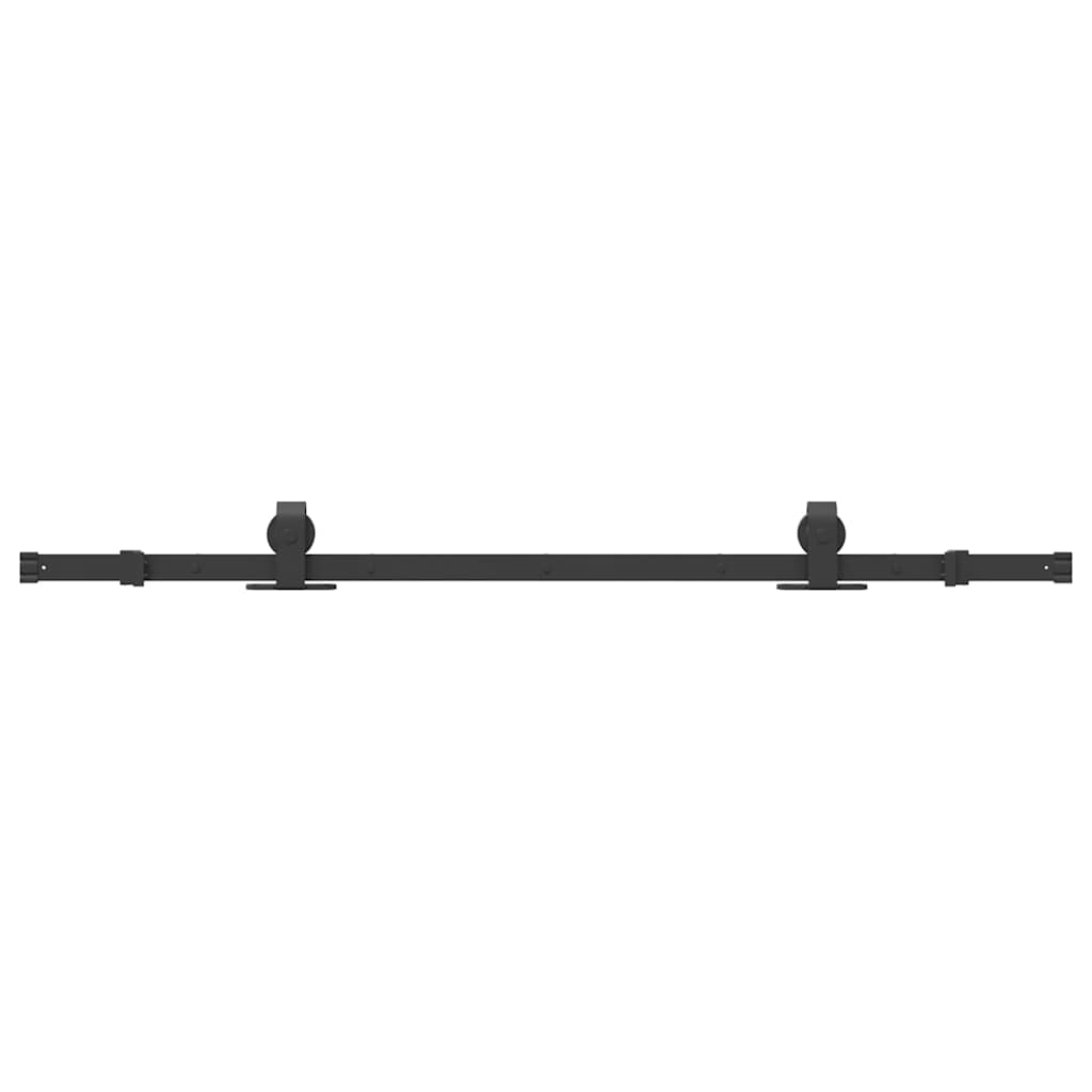 vidaXL Sliding Door Hardware Kit 152 cm Steel Black 2