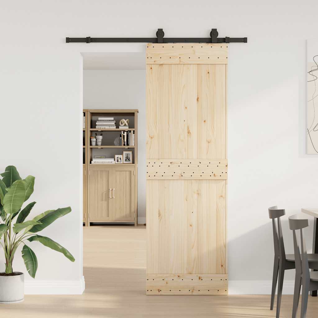 vidaXL Sliding Door Hardware Kit 152 cm Steel Black 3