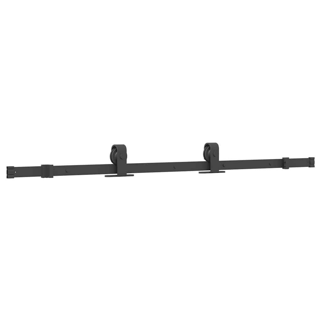 vidaXL Sliding Door Hardware Kit 152 cm Steel Black 4
