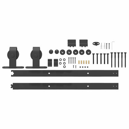 vidaXL Sliding Door Hardware Kit 152 cm Steel Black 5