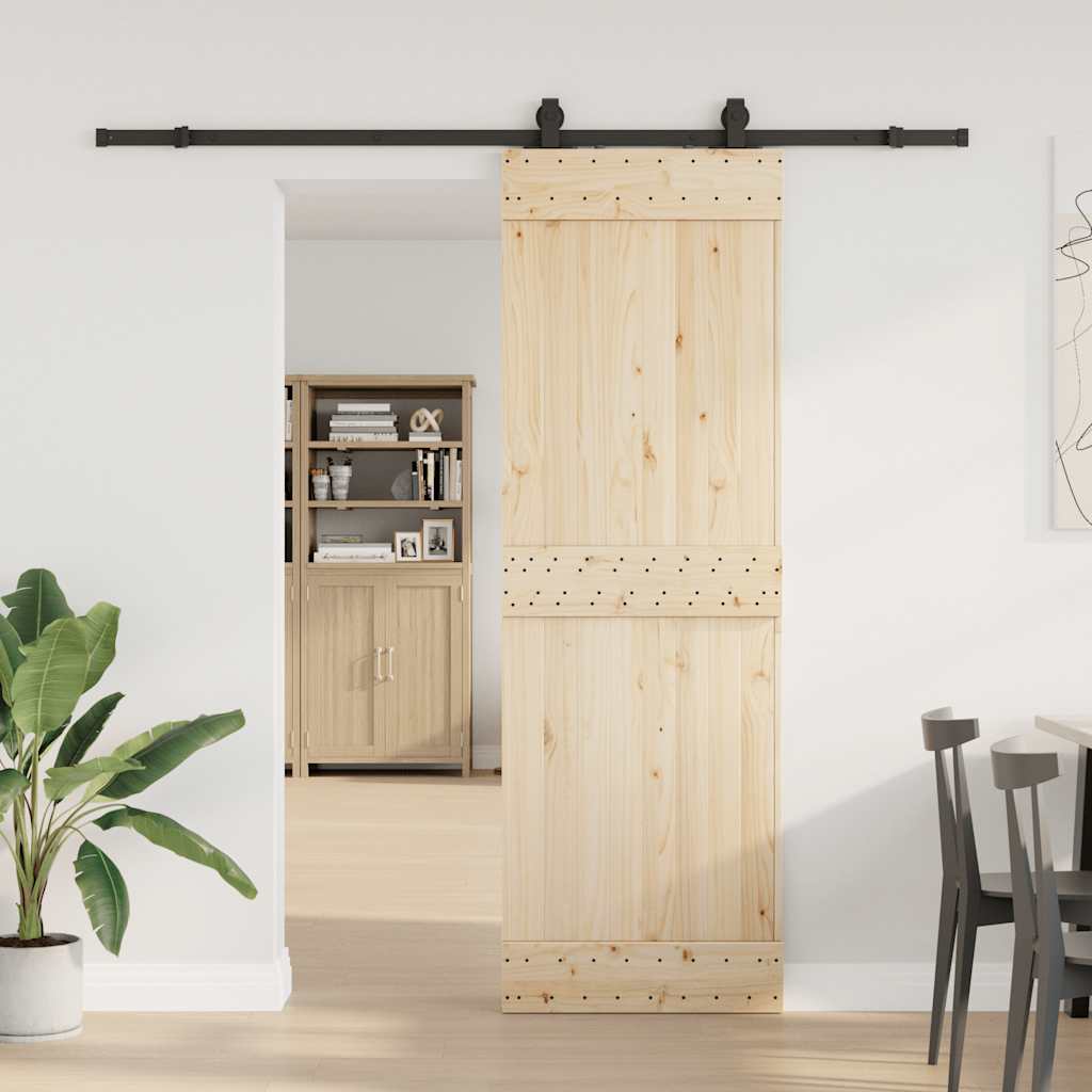 vidaXL Sliding Door Hardware Kit 213 cm Steel Black 3