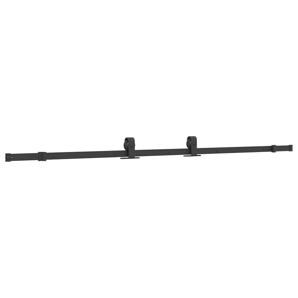 vidaXL Sliding Door Hardware Kit 213 cm Steel Black 4
