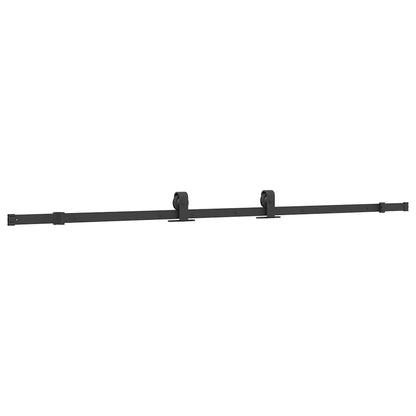 vidaXL Sliding Door Hardware Kit 213 cm Steel Black 4