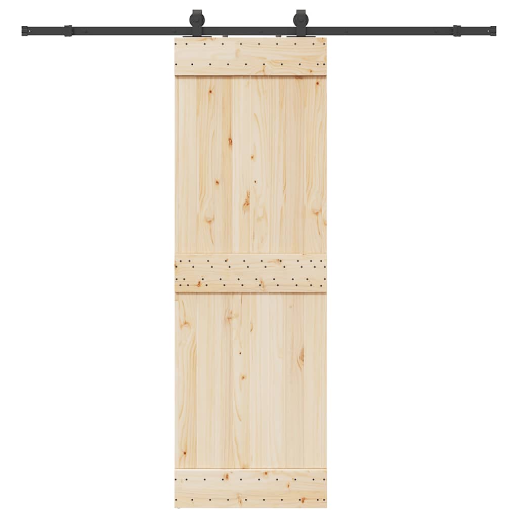 vidaXL Sliding Door Hardware Kit 213 cm Steel Black 1