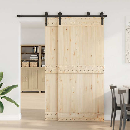 vidaXL Sliding Door Hardware Kit 183 cm Steel Black 3