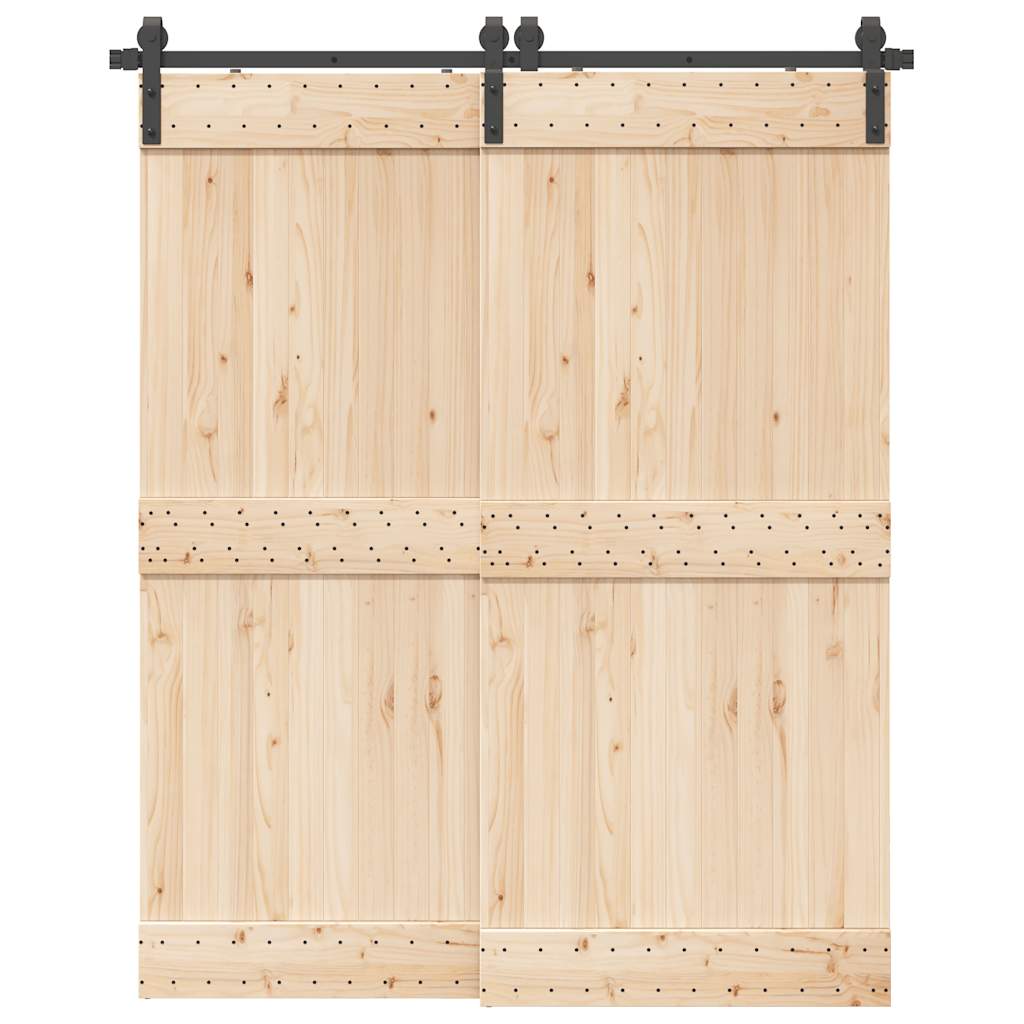 vidaXL Sliding Door Hardware Kit 183 cm Steel Black 1