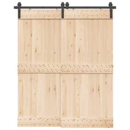 vidaXL Sliding Door Hardware Kit 183 cm Steel Black 1