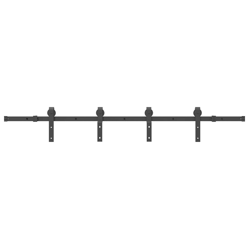 vidaXL Sliding Door Hardware Kit 200 cm Steel Black 2