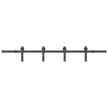 vidaXL Sliding Door Hardware Kit 200 cm Steel Black 2