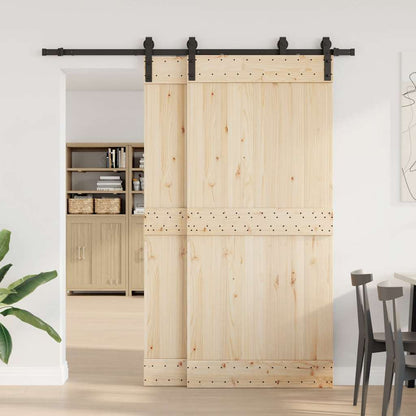 vidaXL Sliding Door Hardware Kit 200 cm Steel Black 3