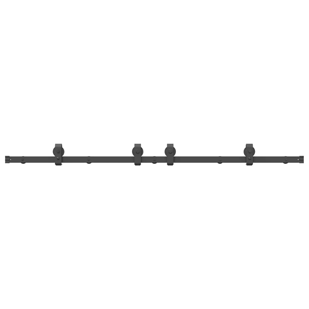 vidaXL Sliding Door Hardware Kit 183 cm Steel Black 2