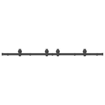 vidaXL Sliding Door Hardware Kit 183 cm Steel Black 2