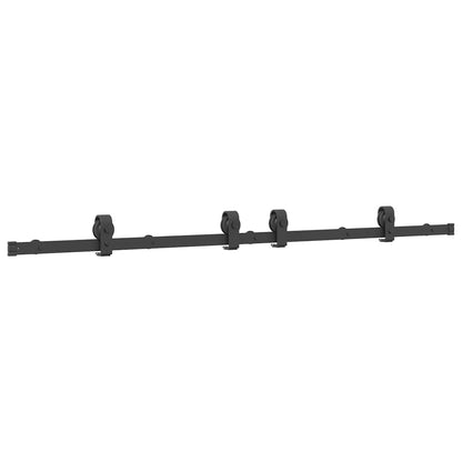 vidaXL Sliding Door Hardware Kit 183 cm Steel Black 4