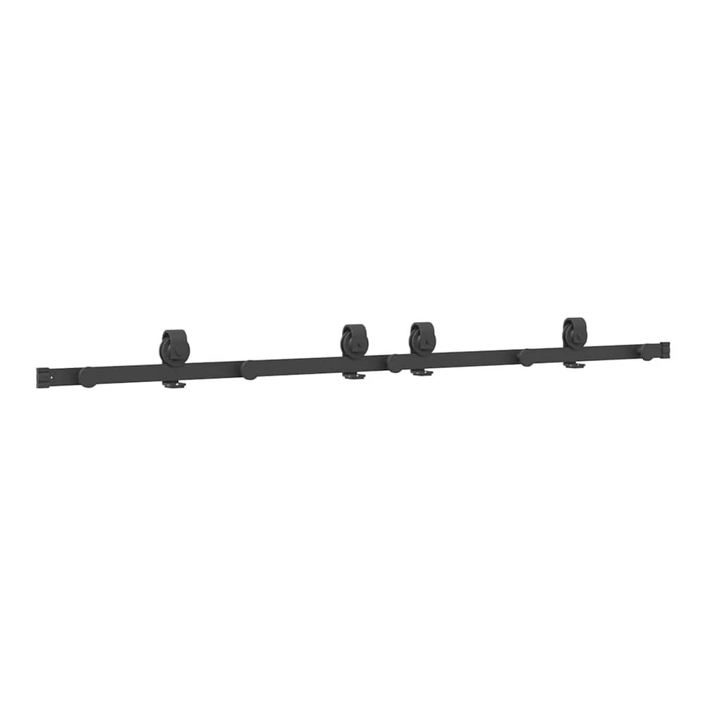 Sliding Door Hardware Kit Steel Black 183 cm