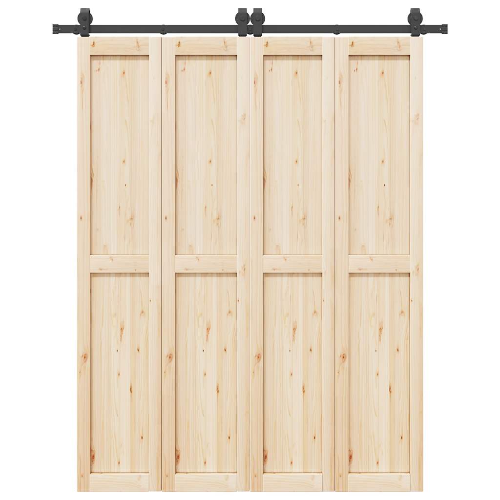 vidaXL Sliding Door Hardware Kit 183 cm Steel Black 1