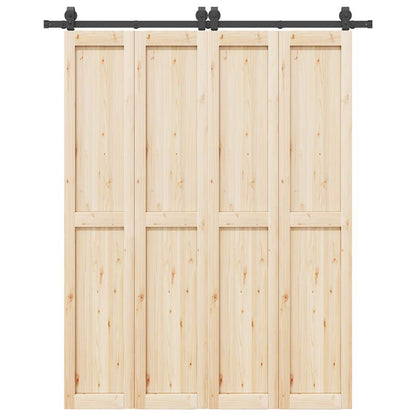 vidaXL Sliding Door Hardware Kit 183 cm Steel Black 1