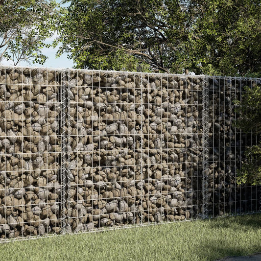 vidaXL Gabion Basket with Cover 100x50x100 cm Galvanised Iron 1