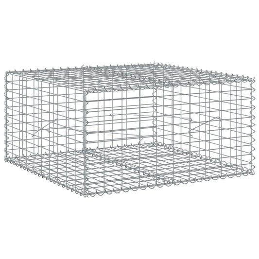 vidaXL Gabion Basket with Cover 100x100x50 cm Galvanised Iron 2