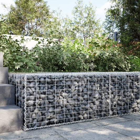 vidaXL Gabion Basket with Cover 100x100x50 cm Galvanised Iron 1