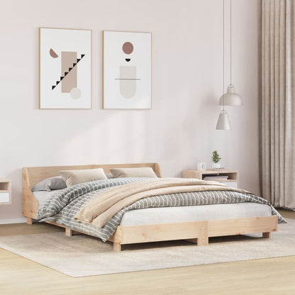Bed Frame without Mattress Solid Wood Pine Length 190 cm Natural 120 cm