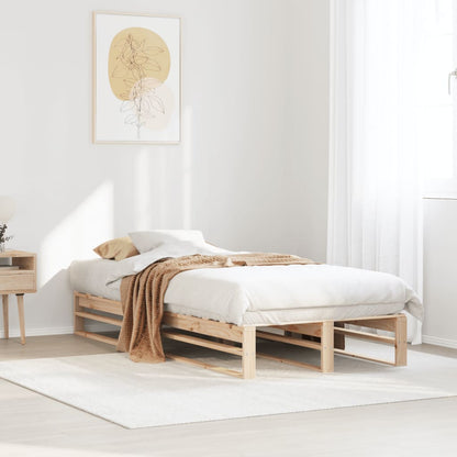 Bed Frame without Mattress Solid Wood Pine Length 200 cm Natural 90 cm