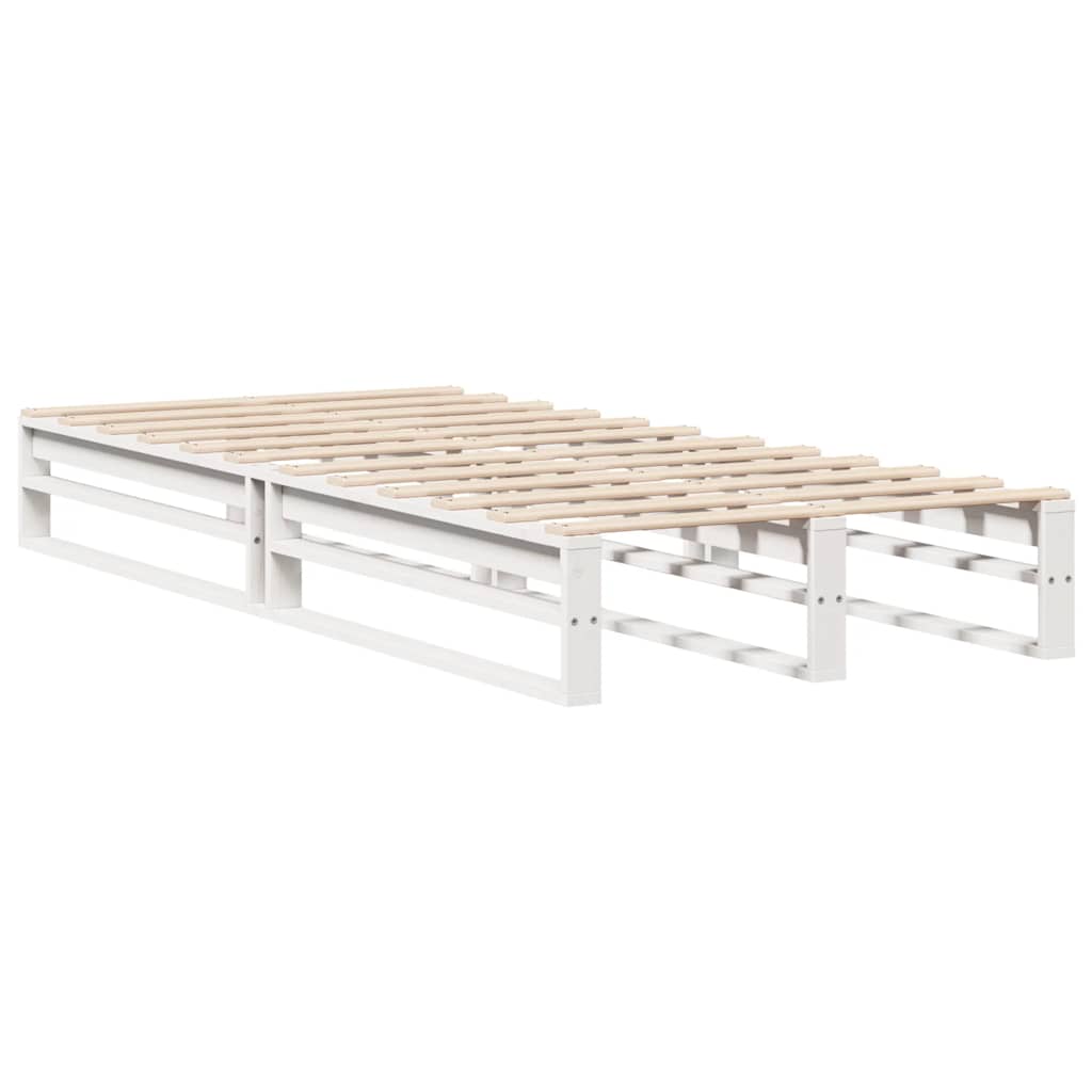 vidaXL Bed Frame without Mattress White 90x200 cm Solid Wood Pine 3