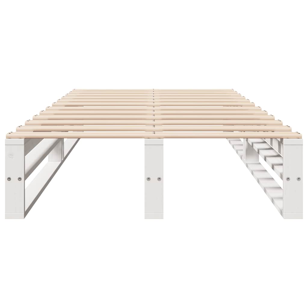 vidaXL Bed Frame without Mattress White 90x200 cm Solid Wood Pine 4